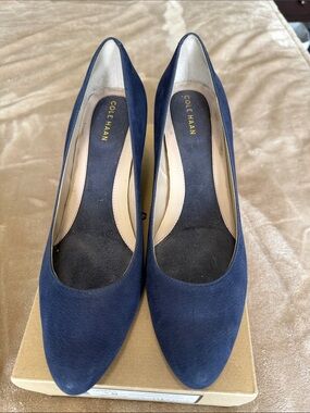 Cole Haan Navy Wedge Heels Size 8 (New photos added!)